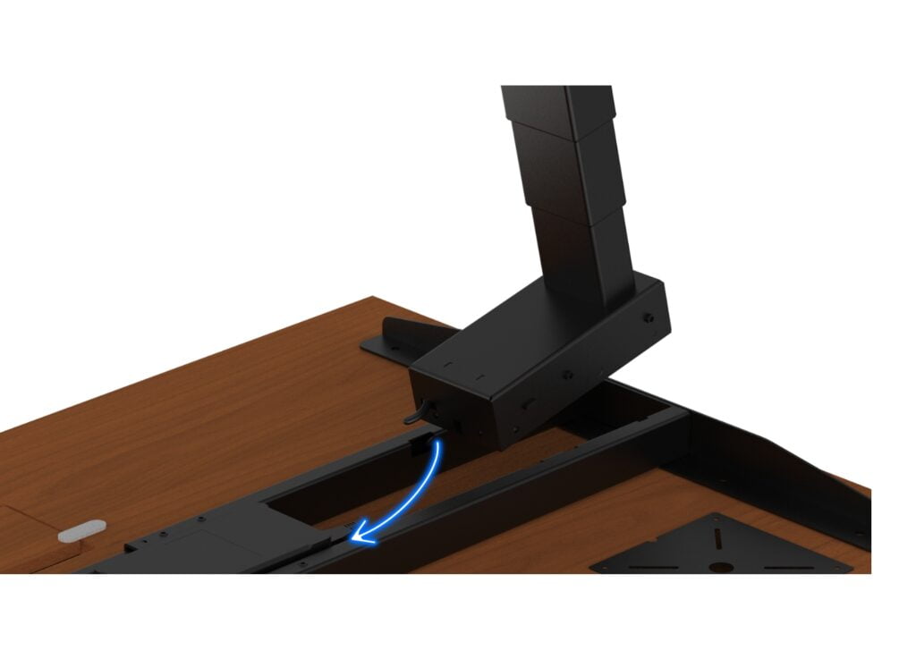 Desk featuring easy installation with clip-on technology, no drilling required.